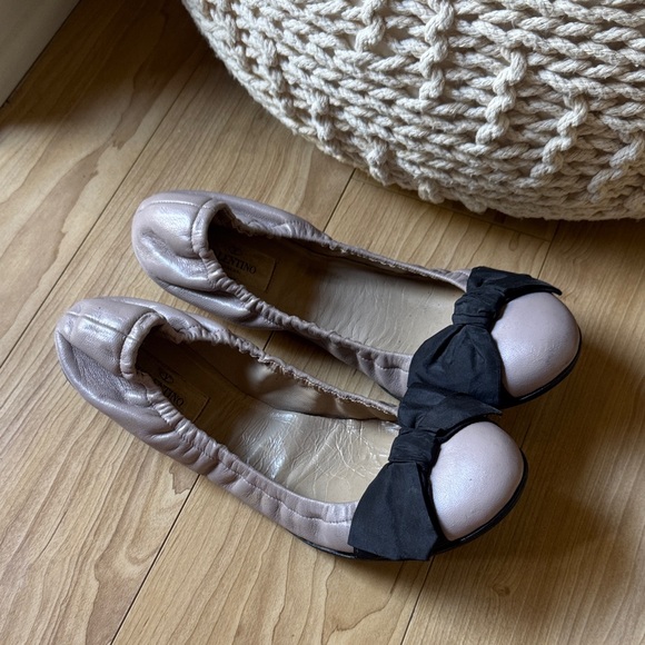 Valentino Garavani Flats with Black Bow
